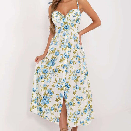 Daydress Model 213227 Flared Midi Dress With Corset Waist - Très Elite