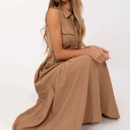 Daydress Model 214035 Flared Maxi Dress Viscose Nylon - Très Elite