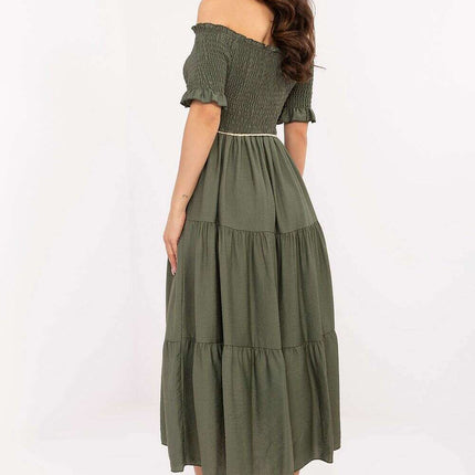 Daydress Model 215187 Green Midi Dress For Summer Comfort - Très Elite