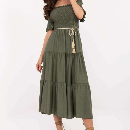 Daydress Model 215187 Green Midi Dress For Summer Comfort - Très Elite
