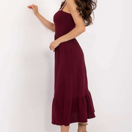 Daydress Model 215196 Cotton Muslin Midi Dress Straps - Très Elite
