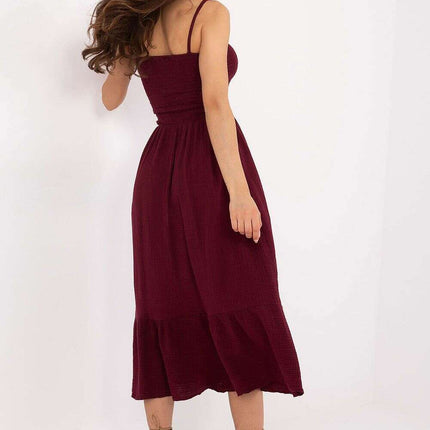 Daydress Model 215196 Cotton Muslin Midi Dress Straps - Très Elite