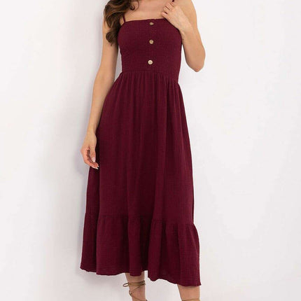 Daydress Model 215196 Cotton Muslin Midi Dress Straps - Très Elite