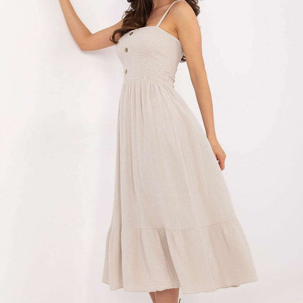 Daydress Model 215199 Summer Midi Dress With Straps - Très Elite