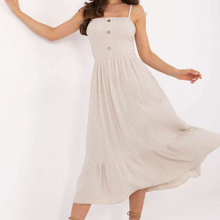 Daydress Model 215199 Summer Midi Dress With Straps - Très Elite