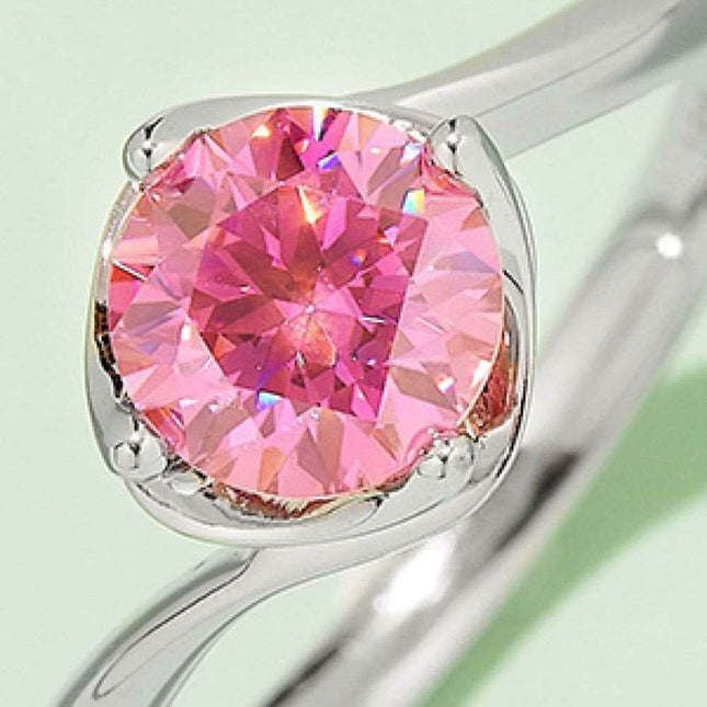 Dazzling 1 Carat Moissanite Sterling Silver Solitaire Ring Set with Certification.