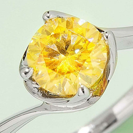 Dazzling 1 Carat Moissanite Sterling Silver Solitaire Ring Set with Certification.