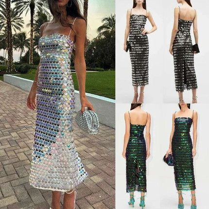Dazzling Irregular Hem Beaded Summer Dress for Bold Women - Très Elite