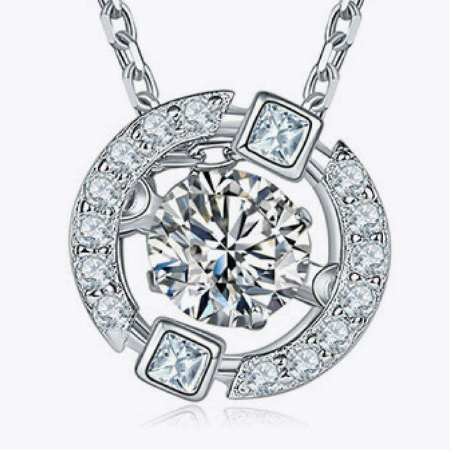 Dazzling Moissanite and Zircon Accent Sterling Silver Necklace