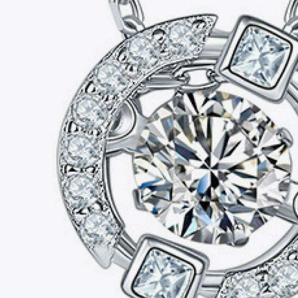 Dazzling Moissanite and Zircon Accent Sterling Silver Necklace