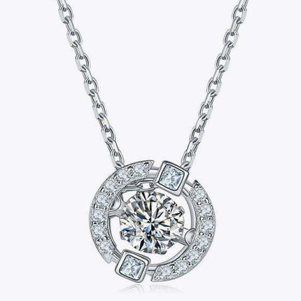 Dazzling Moissanite and Zircon Accent Sterling Silver Necklace