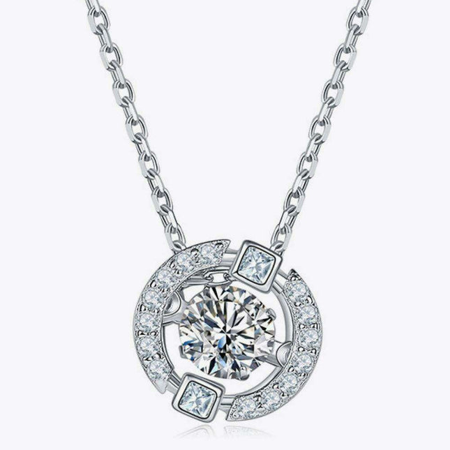 Dazzling Moissanite and Zircon Accent Sterling Silver Necklace