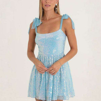 Dazzling Sequin Elegance: Chic Strapped Party Dress - Très Elite