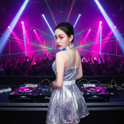 Dazzling Silver Sequin Off-Shoulder Dance Gown - Très Elite