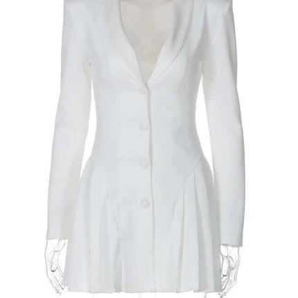 Deep V Mini Dress with Ruffled Sleeves - Timeless Summer Style - Très Elite