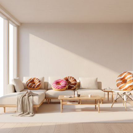 12-Piece 3D Donut Plush Pillow Collection for Cozy Comfort - Très Elite