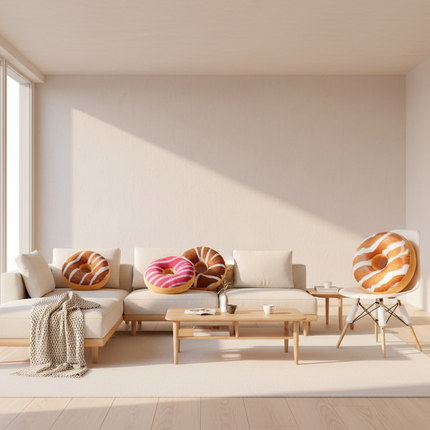 12-Piece 3D Donut Plush Pillow Collection for Cozy Comfort - Très Elite