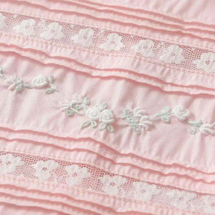 Delightful Baby Girls' Summer Lace Dress with Fun Bubble Sleeves and Exquisite Embroidery - Très Elite