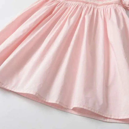 Delightful Baby Girls' Summer Lace Dress with Fun Bubble Sleeves and Exquisite Embroidery - Très Elite
