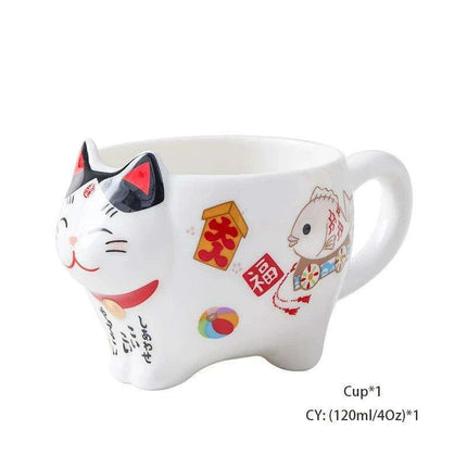 Delightful Japanese Fortune Cat Ceramic Tea Set - Exquisite Teapot and Teacup Ensemble for Tea Lovers - Très Elite