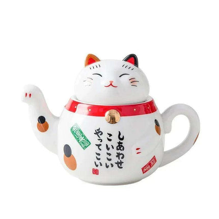 Delightful Maneki Neko Ceramic Tea Set for Enchanting Gatherings - Très Elite