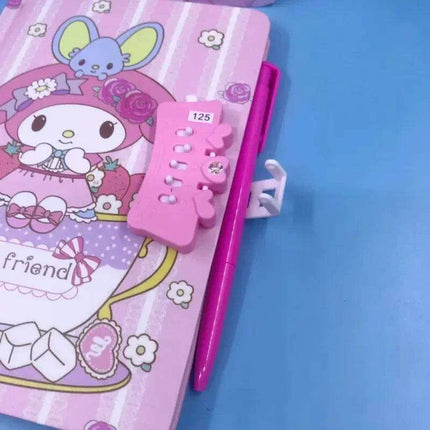 Delightful Sanrio Creative Notebook Set with Secret Code Lock & Inspiring Stationery Kit for Young Innovators - Très Elite