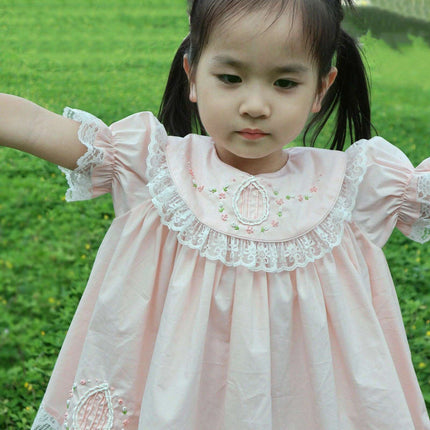 Delightfully Elegant Spanish Lolita Floral Embroidered Dresses for Baby Girls - Perfect for Celebrations and Everyday Wear