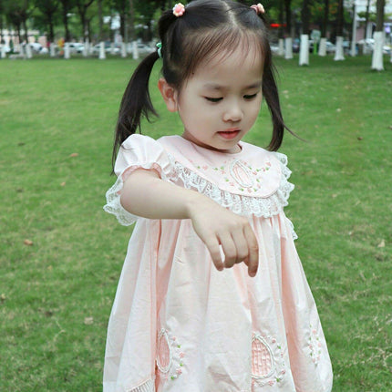 Delightfully Elegant Spanish Lolita Floral Embroidered Dresses for Baby Girls - Perfect for Celebrations and Everyday Wear