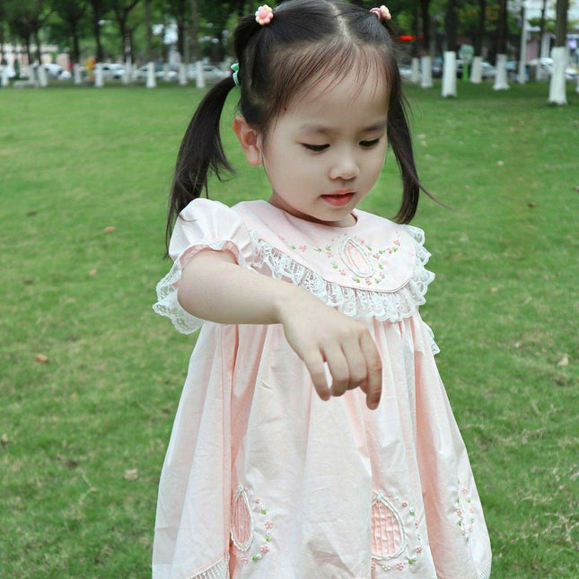 Delightfully Elegant Spanish Lolita Floral Embroidered Dresses for Baby Girls - Perfect for Celebrations and Everyday Wear