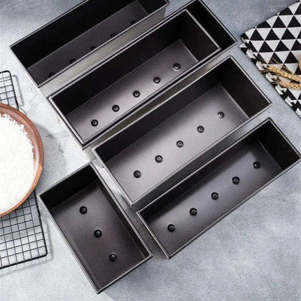 Deluxe Square Toast Bread and Cake Baking Kit with Non-stick Aluminum Mold and Lid - Customizable Bakery Essentials - Très Elite