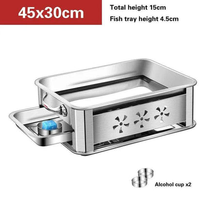Deluxe Stainless Steel Fish Grilling Kit with Infusion Tray and Korean BBQ Features - Très Elite
