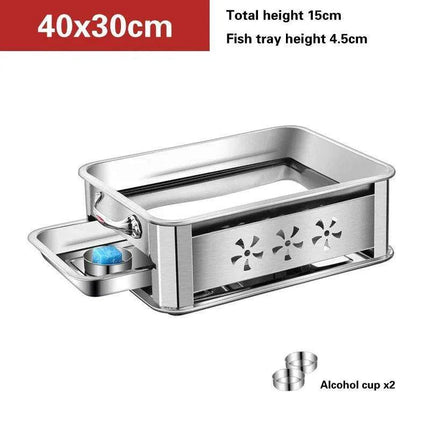 Deluxe Stainless Steel Fish Grilling Kit with Infusion Tray and Korean BBQ Features - Très Elite