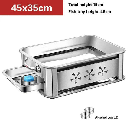 Deluxe Stainless Steel Fish Grilling Kit with Infusion Tray and Korean BBQ Features - Très Elite