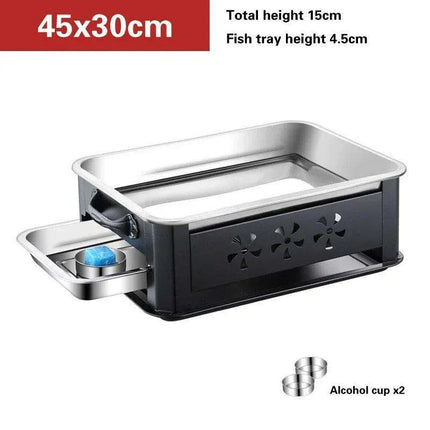 Deluxe Stainless Steel Fish Grilling Kit with Infusion Tray and Korean BBQ Features - Très Elite