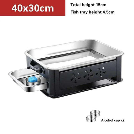 Deluxe Stainless Steel Fish Grilling Kit with Infusion Tray and Korean BBQ Features - Très Elite