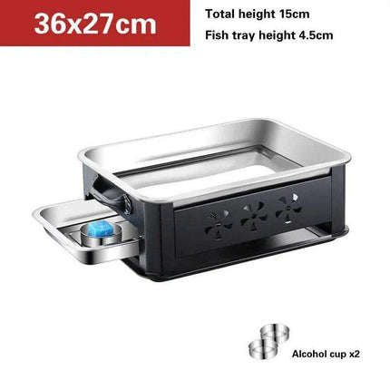 Deluxe Stainless Steel Fish Grilling Kit with Infusion Tray and Korean BBQ Features - Très Elite