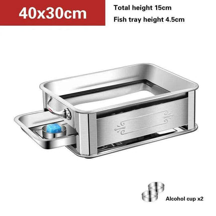 Deluxe Stainless Steel Fish Grilling Kit with Infusion Tray and Korean BBQ Features - Très Elite