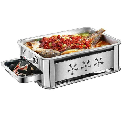 Deluxe Stainless Steel Fish Grilling Kit with Infusion Tray and Korean BBQ Features - Très Elite