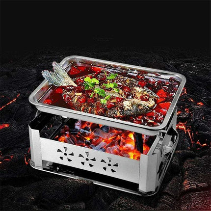 Deluxe Stainless Steel Fish Grilling Kit with Infusion Tray and Korean BBQ Features - Très Elite