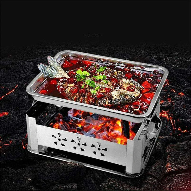 Deluxe Stainless Steel Fish Grilling Kit with Infusion Tray and Korean BBQ Features