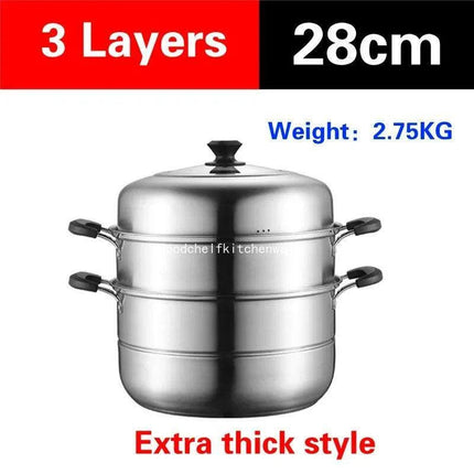 Deluxe Stainless Steel Multi-Layer Steamer for Optimal Home Cooking - Très Elite