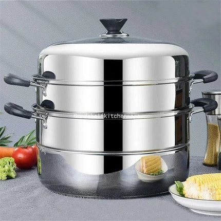 Deluxe Stainless Steel Multi-Layer Steamer for Optimal Home Cooking - Très Elite