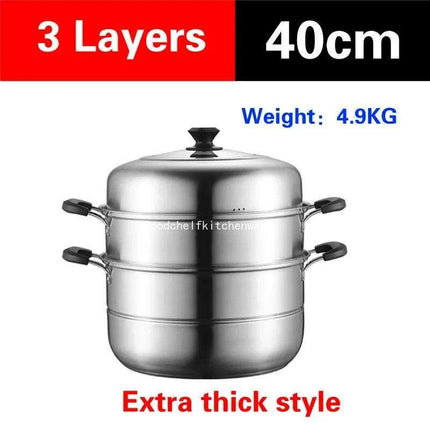 Deluxe Stainless Steel Multi-Layer Steamer for Optimal Home Cooking - Très Elite