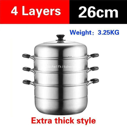 Deluxe Stainless Steel Multi-Layer Steamer for Optimal Home Cooking - Très Elite