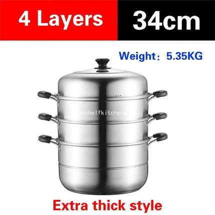 Deluxe Stainless Steel Multi-Layer Steamer for Optimal Home Cooking - Très Elite