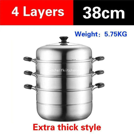 Deluxe Stainless Steel Multi-Layer Steamer for Optimal Home Cooking - Très Elite