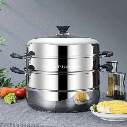 Deluxe Stainless Steel Multi-Layer Steamer for Optimal Home Cooking - Très Elite