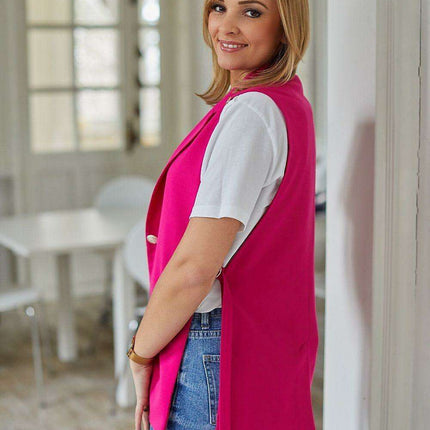 Designer Aurora Metallic Accent Sleeveless Gilet - Très Elite