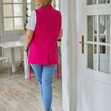 Designer Aurora Metallic Accent Sleeveless Gilet - Très Elite