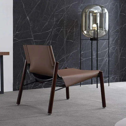 Designer Light Luxury Saddle Leather Lounge Chair - Très Elite